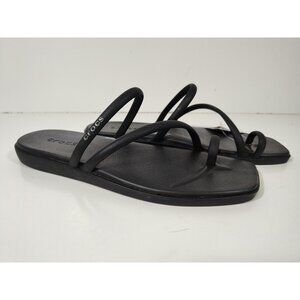 Crocs Miami Toe Loop Sandals Women's 9 Black NWT 209862-001